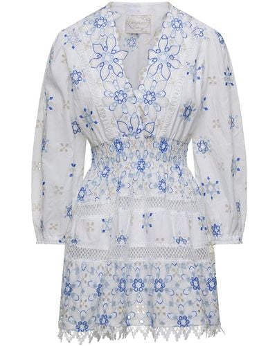 Temptation Positano Embroidered Dress - Blue