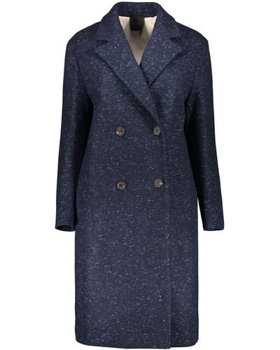 Agnona Double-breasted Cashmere Coat - Blue