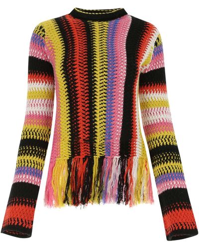 Chloé Fringed Knit Sweater - Multicolor