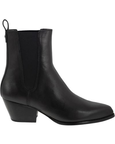 MICHAEL Michael Kors Kinlee Leather And Stretch Knit Ankle Boot - Black