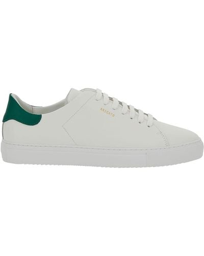 Axel Arigato 'clean 90' White Low Top Sneakers With Laminated Logo In Leather Man
