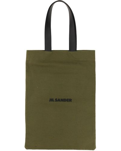 Jil Sander Tote Bag With Logo - Green