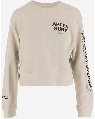 APRÈS SURF Cotton Sweatshirt With Logo - Natural