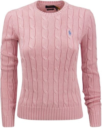 Polo Ralph Lauren Slim-Fit Cable Knit - Pink