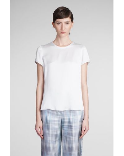 Giorgio Armani T-shirt In Gray Silk - White