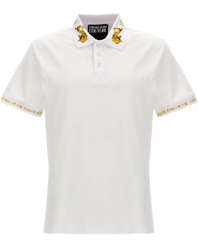 Versace Logo Print Shirt Polo - White