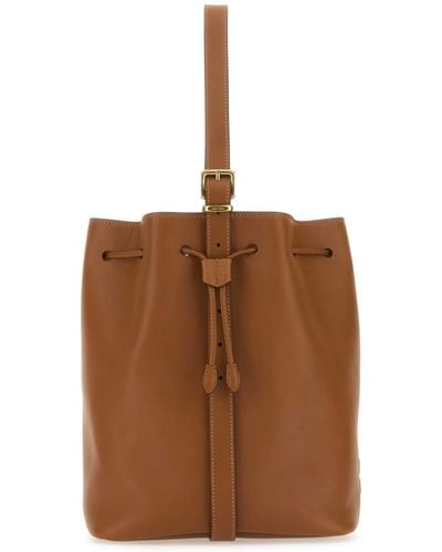 Miu Miu Caramel Leather Bucket Bag - Brown