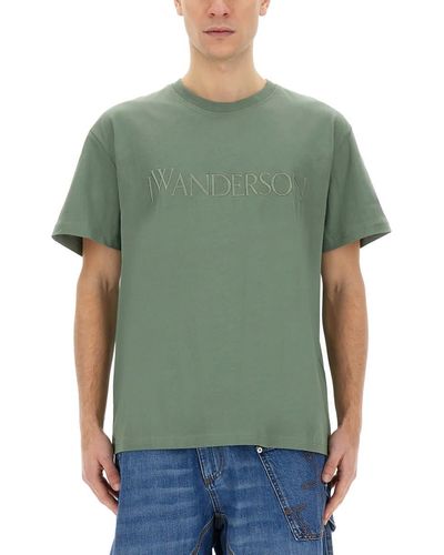 JW Anderson T-Shirt With Logo - Green
