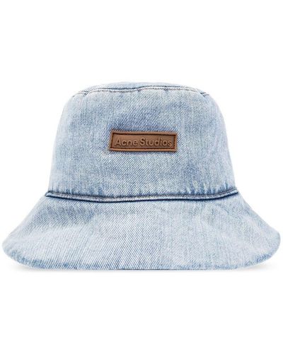 Acne Studios Logo Patch Bucket Hat - Blue