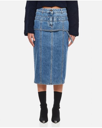 Jacquemus La Jupe De Nimes Criollo Denim Midi Skirt - Blue