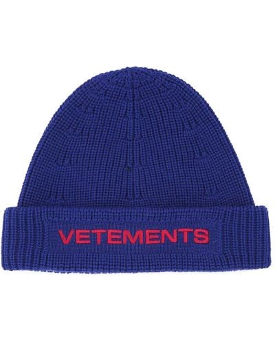 Vetements Wool Beanie Hat - Blue