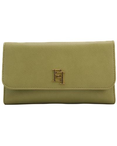 Elisabetta Franchi Wallet With Logo And Shoulder Strap - Green