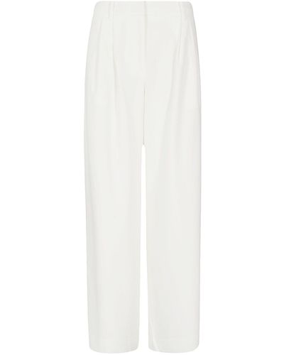 REMAIN Birger Christensen Wide Trousers With Pleats - White