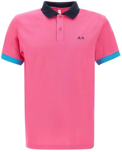 Sun 68 3-Colors Cotton Polo Shirt - Pink
