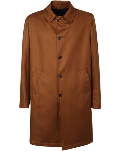 Lardini Single-Breasted Tailored Coat - Brown