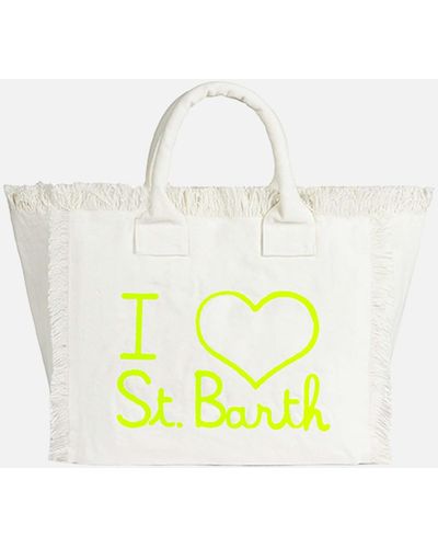 Mc2 Saint Barth Vanity Canvas Shoulder Bag With Embroidery - Metallic