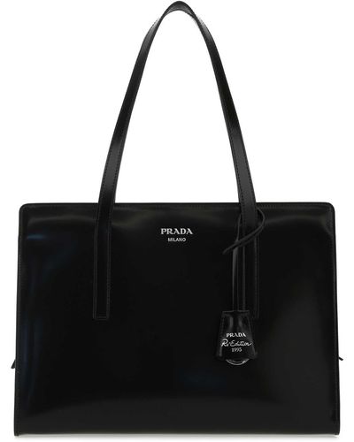 Prada Leather Re-Edition 1995 Shoulder Bag - Black