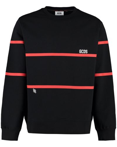 Gcds Cotton Crew-neck Sweatshirt - Black