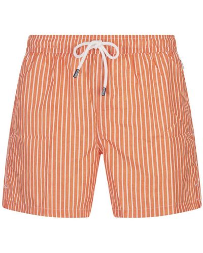 Fedeli And Striped Swim Shorts - White