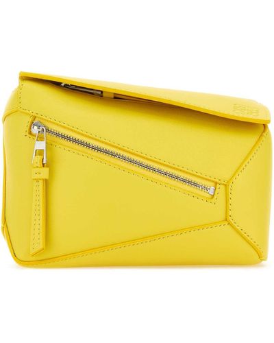Loewe Leather Mini Puzzle Belt Bag - Yellow