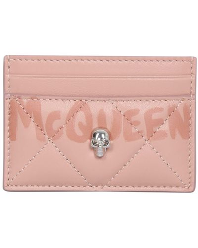 Alexander McQueen Card Holder With Skull - Pink