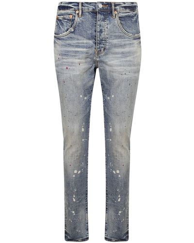 Purple Brand Vintage Spotted Tapered-leg Jeans - Blue