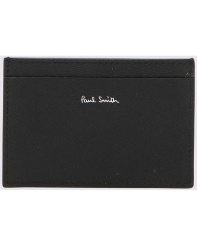 Paul Smith Black Multicolor Leather Cardholder