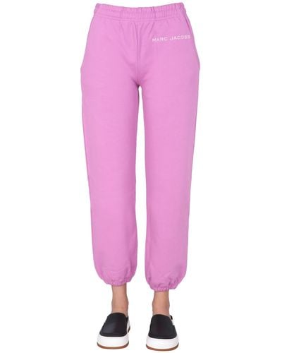 Marc Jacobs Jogging Pants With Logo Embroidered - Pink