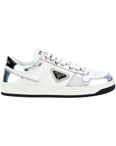 Prada Mirrored Downtown Sneakers - White