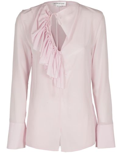 Victoria Beckham Romantic Ruffle Blouse - Pink