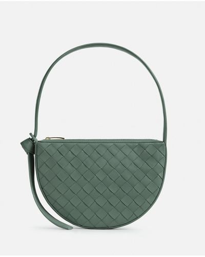 Bottega Veneta Moon Mini Intrecciato-weave Leather Shoulder Bag - Green