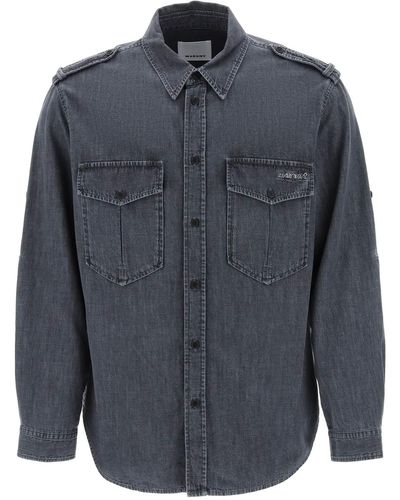 Isabel Marant 'cesar' Chambray Shirt - Blue