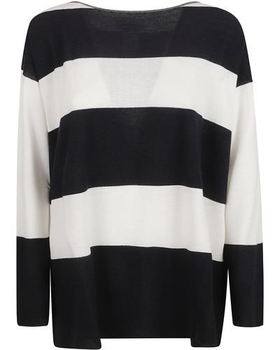 Fabiana Filippi Loose-fit Stripe Sweater - Black