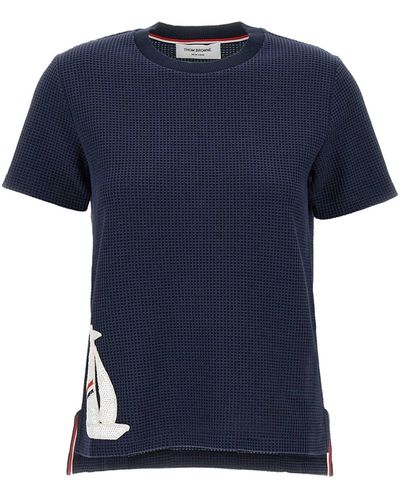 Thom Browne "short Sleeve Tee" Cotton T-shirt - Blue