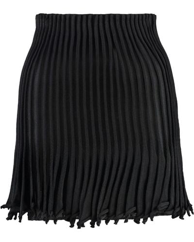 Alaïa Pleated Knitted Skirt - Black