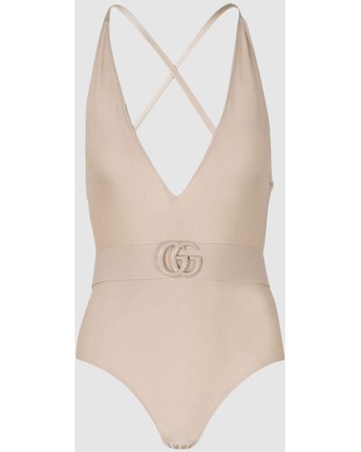 Gucci gg Belt Swimsuit - Natural