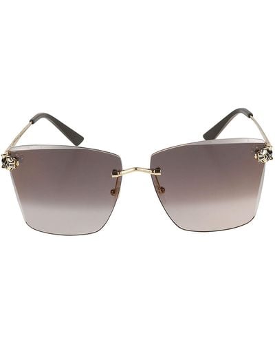 Cartier Square Rimless Sunglasses - Brown
