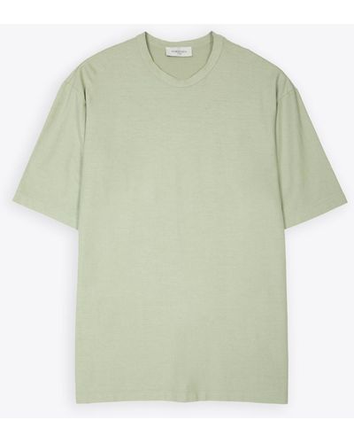 Piacenza Cashmere T-Shirt Sage Lightweight Cotton T-Shirt - Green