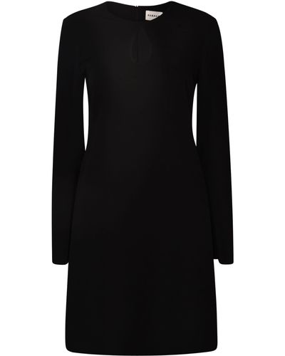 P.A.R.O.S.H. Keyhole Detail Flare Hem Short Dress - Black