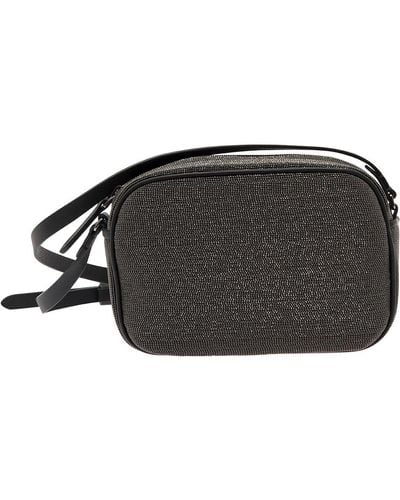 Brunello Cucinelli Crossbody Bag With Monile Detail - Black