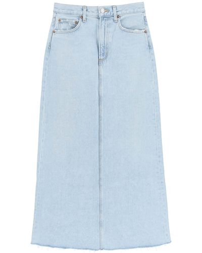 Agolde 'hilla' Long Denim Skirt - Blue