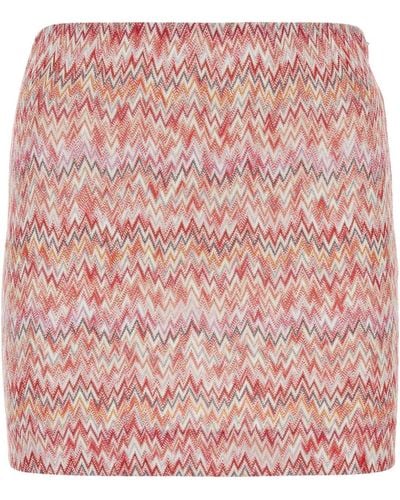 Missoni Embroidered Viscose Blend Mini Skirt - Pink
