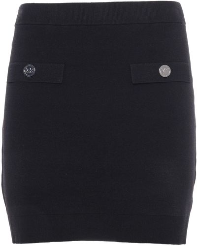 Michael Kors Mini Skirt With Buttons - Blue