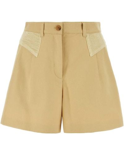 KENZO Cream Cotton Bermuda Shorts - Natural