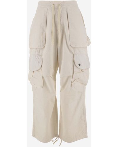 A PAPER KID Cotton Blend Cargo Trousers - Natural