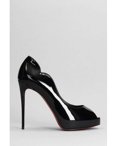 Christian Louboutin Hot Chick Alta 120 Patent-leather Heeled Sandals - Black
