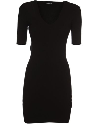 Dondup V-Neck Short Dress - Black