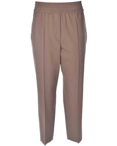 Brunello Cucinelli Elastic Pants In Brown - Gray