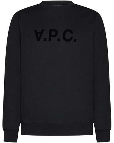A.P.C. Logo Cotton Sweatshirt - Black