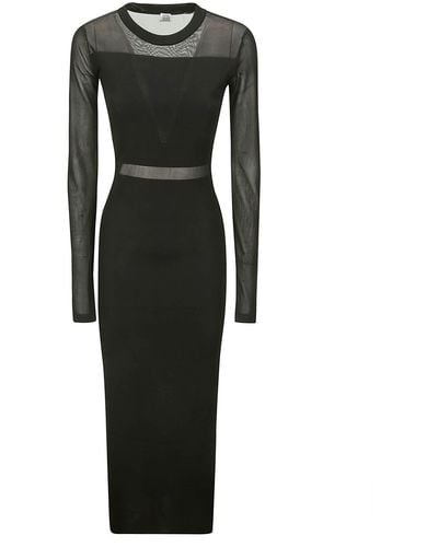 Totême Semi-Sheer Knitted Cocktail Dress - Black